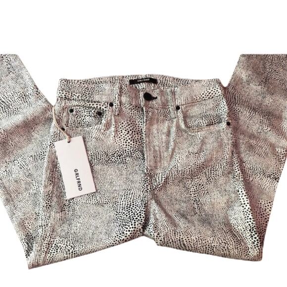 GRLFRND Reed High Rise Skinny Jeans Sz 25/26 NWT Animal Spotted Print USA - Picture 6 of 12